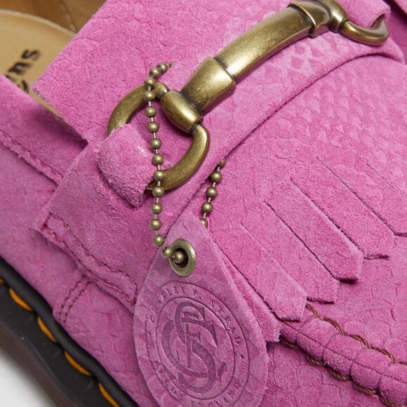 Dr. Martens Adrian Snaffle Repello Emboss Suede Kiltie Loafers Pink MENS SZ 10 - Picture 12 of 16